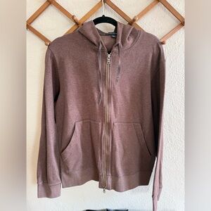 Banana Republic Chestnut Brown Knit Zip-Up Hoodie